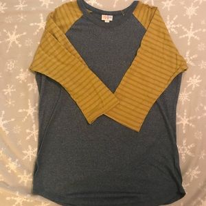 Mustard and heathered blue euc Lularoe randy!